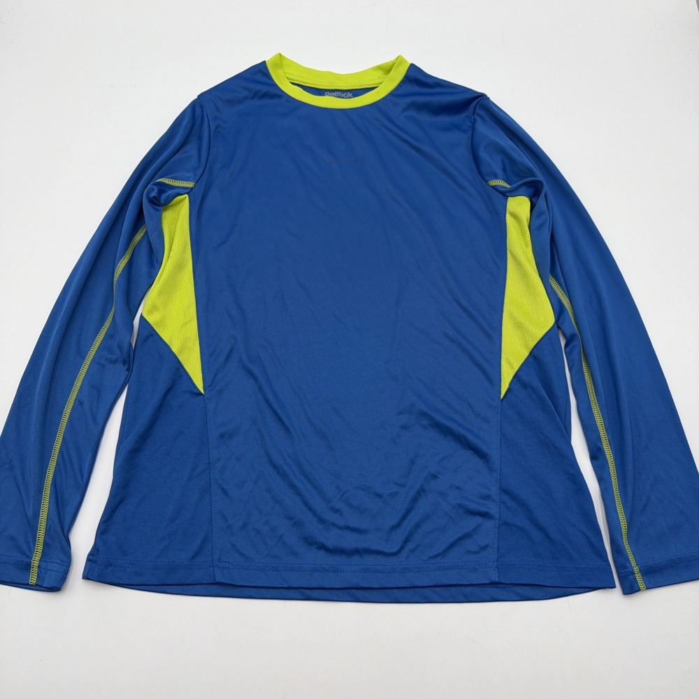 Reebok Men's Large Blue Performance Long Sleeve Athletic Shirt Workout Gym